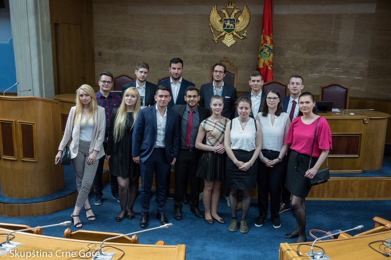 Students and trainees from Frankfurt visit the Parliament of Montenegro