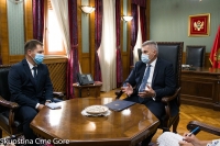 President of Parliament, Mr Brajović, talks with Ambassador of the Czech Republic, Mr Urban