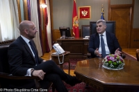 President of the Parliament Brajović receives Head of the UNICEF Office to Montenegro Mr Benjamin Perks in a farewell visit