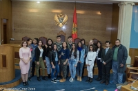Secondary school students visiting the Parliament