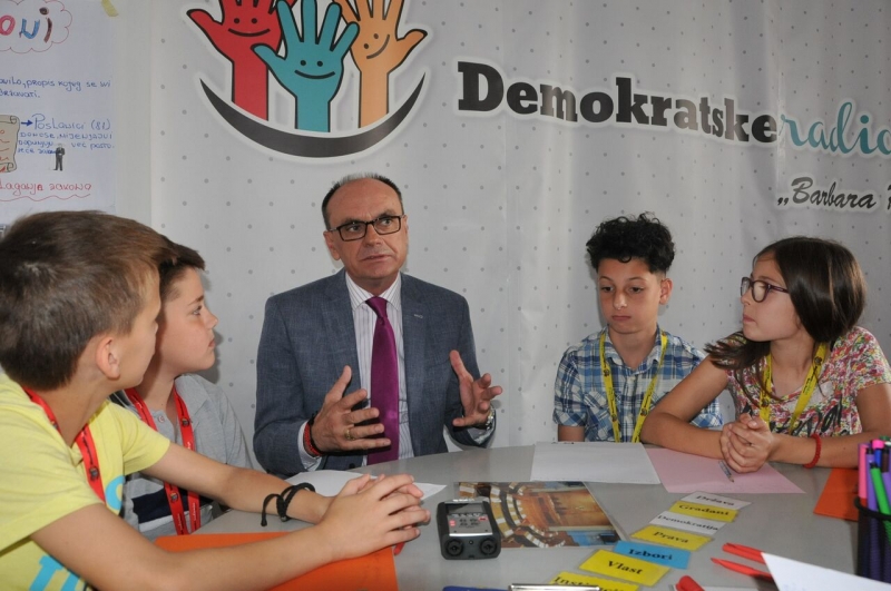 MP Mr Luigj Shkrela visits Democracy Workshops