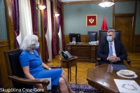 Mr Brajović with UN Resident Coordinator to Montenegro Ms Fiona McCluney
