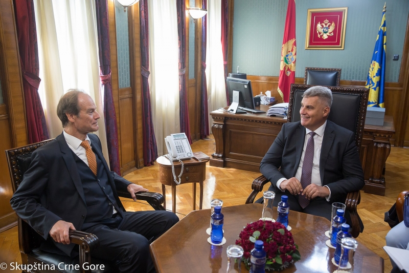 President of the Parliament of Montenegro receives the German Ambassador in a farewell visit