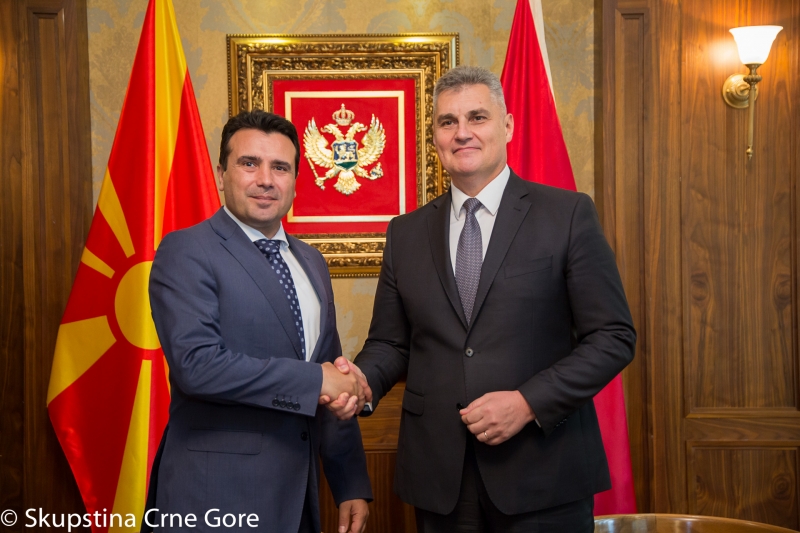 President Brajović speaks with North Macedonian Prime Minister Mr Zaev