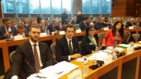 Members of the Parliament of Montenegro take part in a Conference in the European Parliament