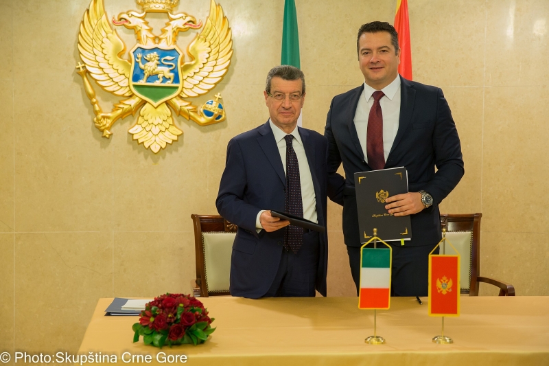 Protocol of Cooperation of the Committee on European Integration of the Parliament of Montenegro and the Committee on European Union Policies of the Italian Senate signed