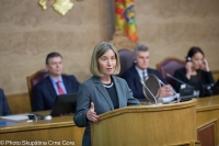 Ms Federica Mogherini addresses members of the Parliament of Montenegro
