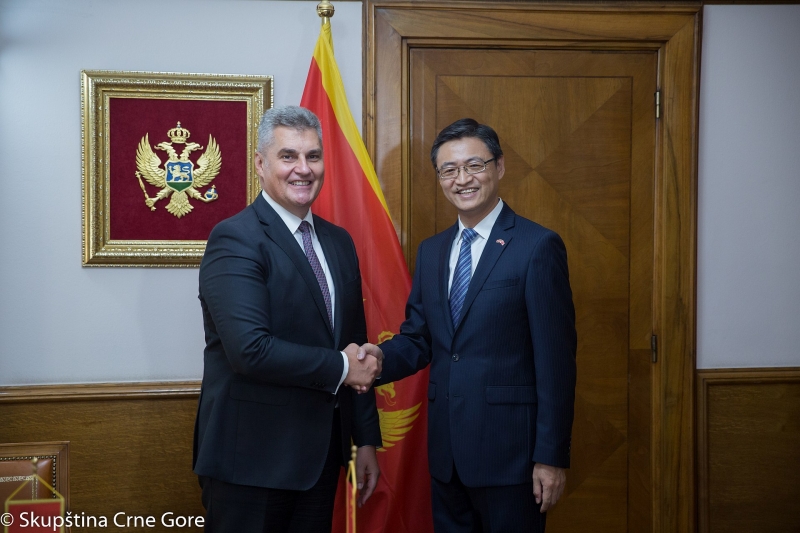 President of the Parliament of Montenegro hosts the new Chinese Ambassador